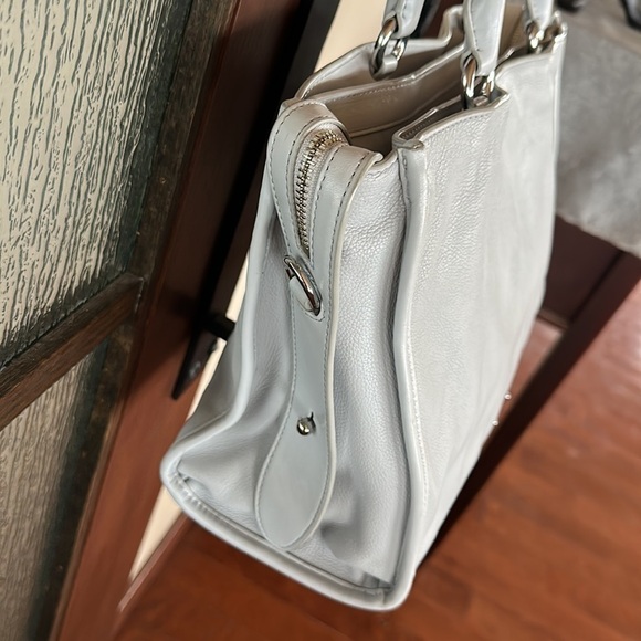 Rebecca Minkoff leather top handle satchel in a periwinkle color. - Picture 4 of 12